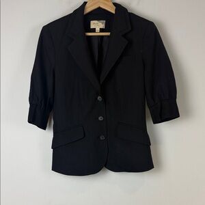 Elizabeth and James Black Blazer with 3/4 Sleeves Size 4